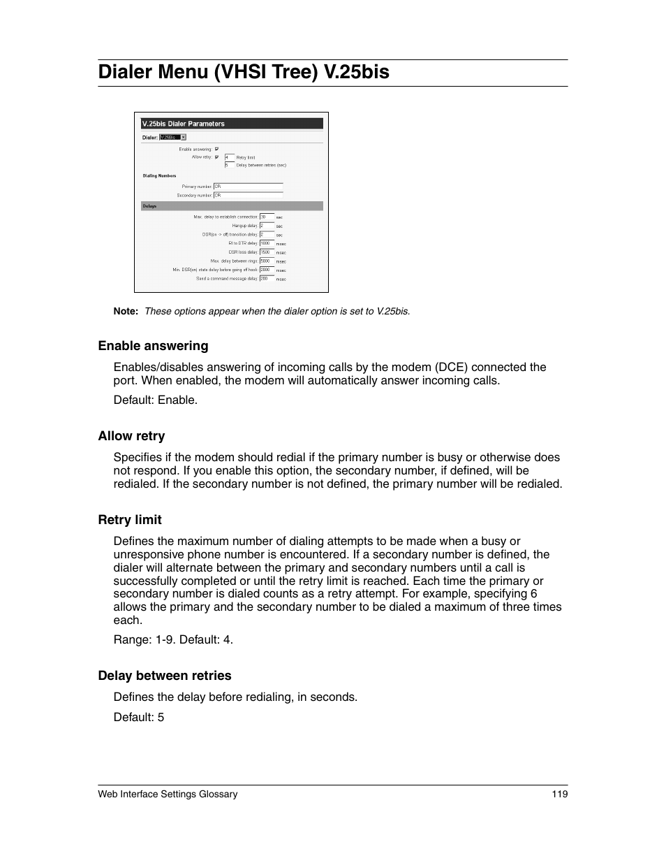 Dialer menu (vhsi tree) v.25bis | Eicon Networks 1550 User Manual | Page 119 / 157