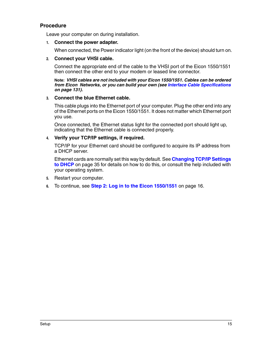 Eicon Networks 1550 User Manual | Page 15 / 157