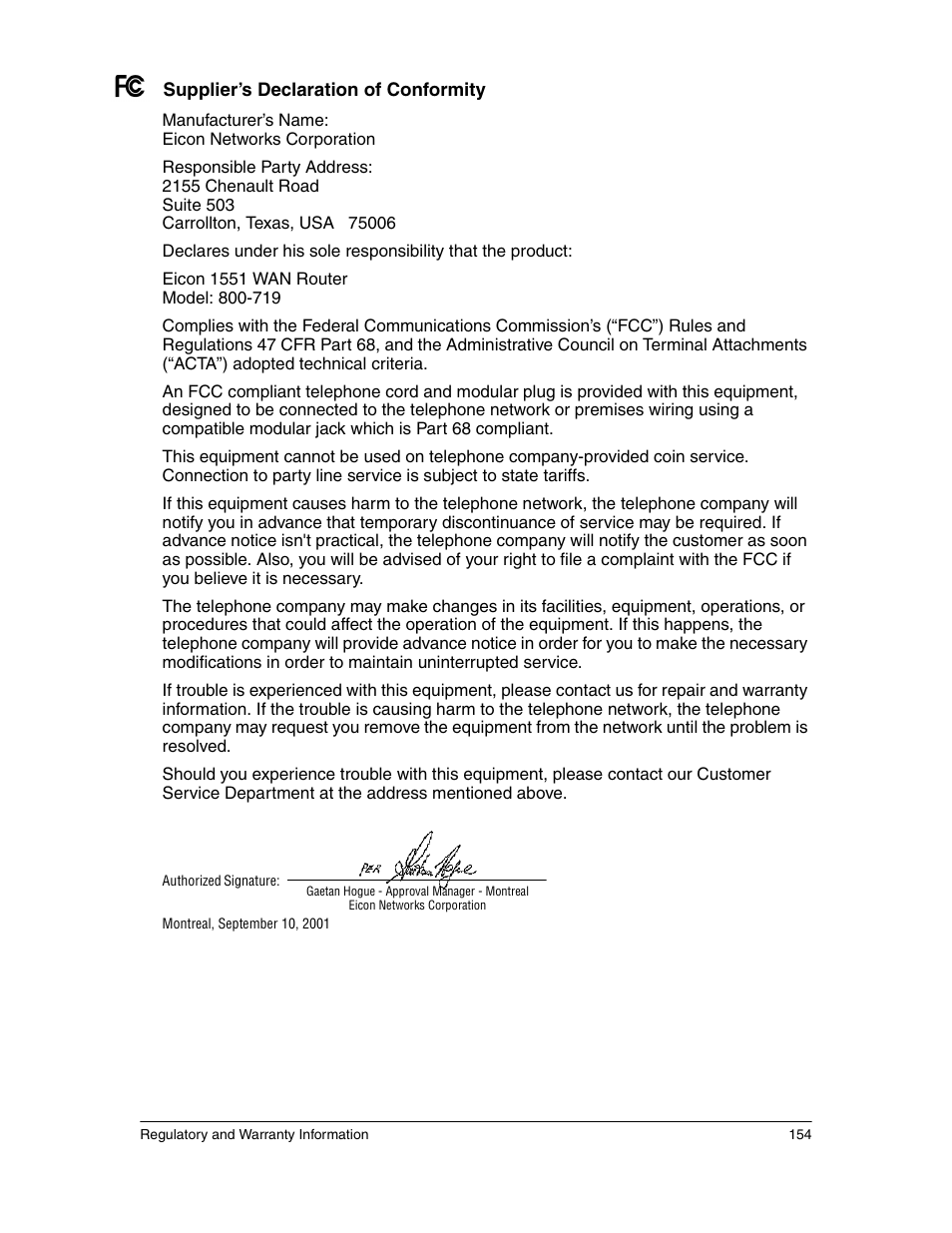 Eicon Networks 1550 User Manual | Page 154 / 157