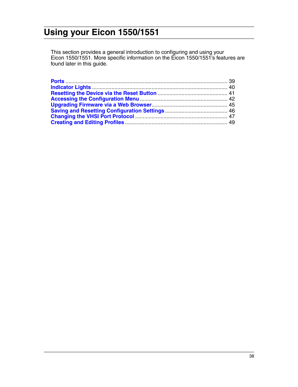 Using your eicon1550/1551, Using your eicon 1550/1551 | Eicon Networks 1550 User Manual | Page 38 / 157