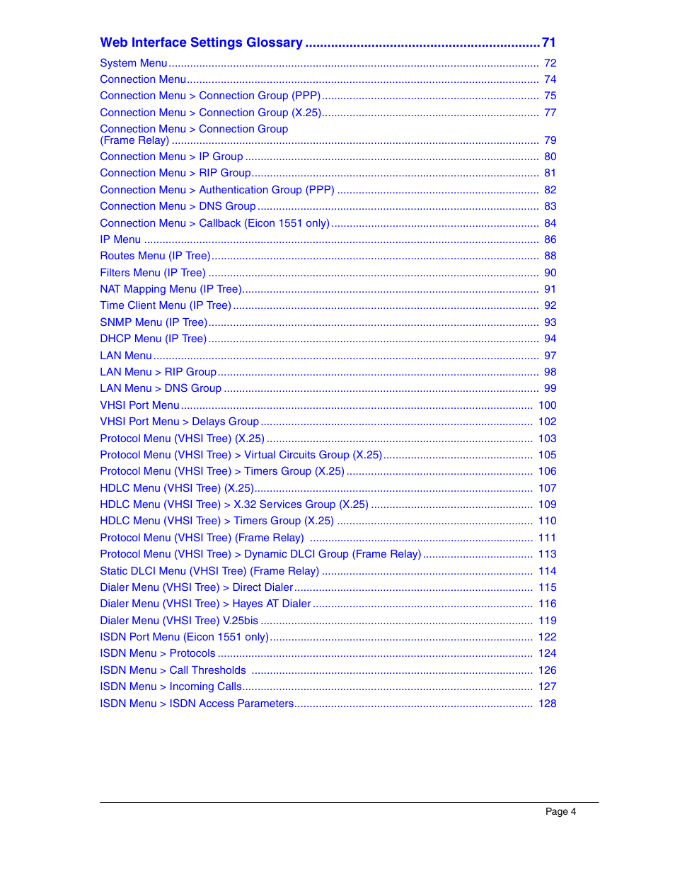 Eicon Networks 1550 User Manual | Page 4 / 157