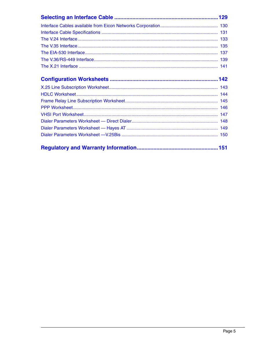 Eicon Networks 1550 User Manual | Page 5 / 157