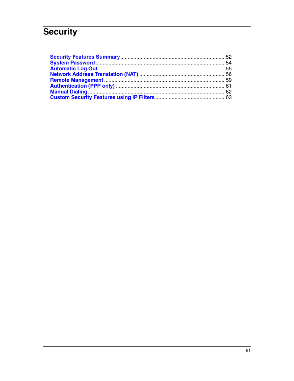Security | Eicon Networks 1550 User Manual | Page 51 / 157