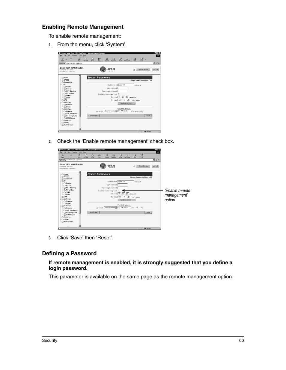 Eicon Networks 1550 User Manual | Page 60 / 157