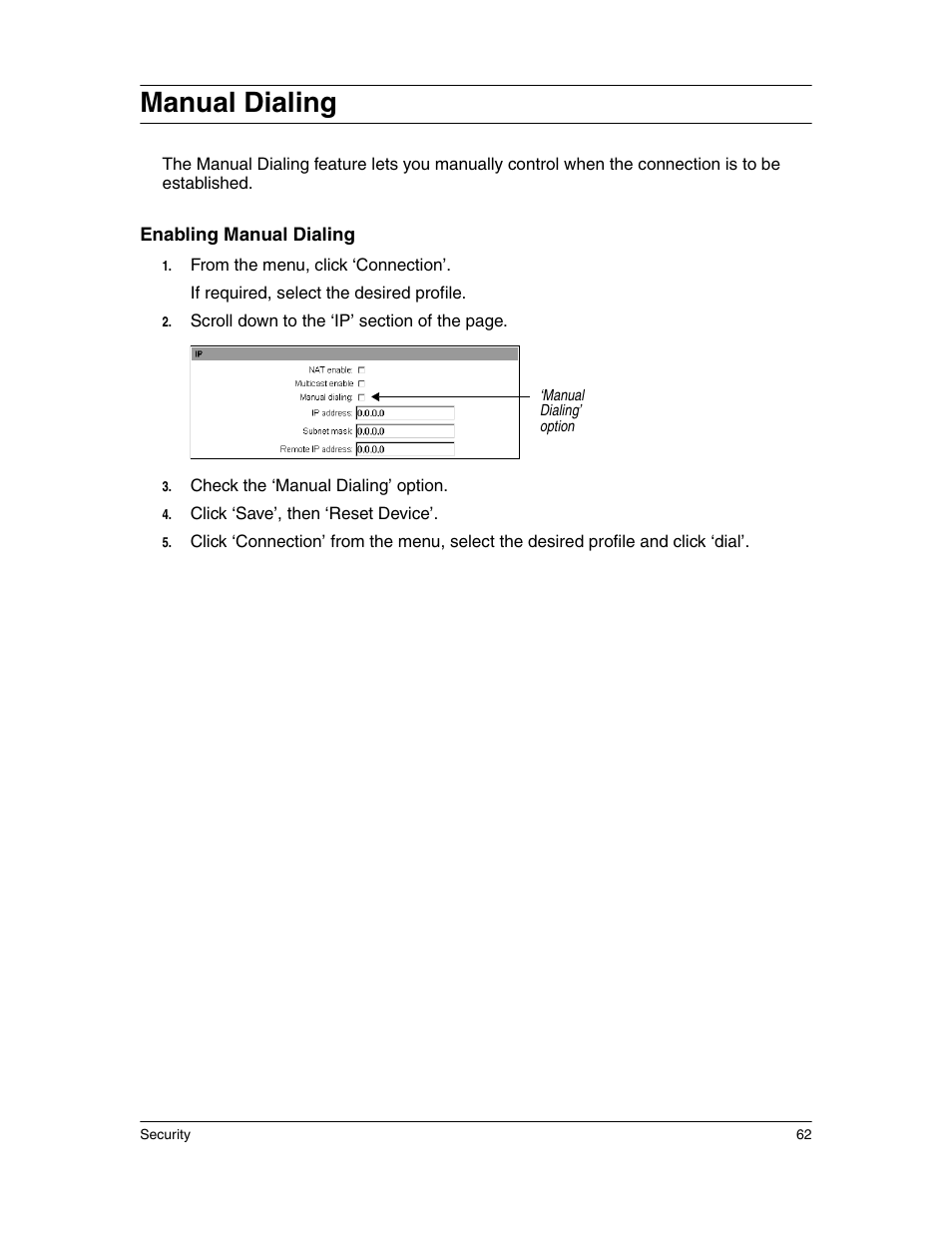Manual dialing | Eicon Networks 1550 User Manual | Page 62 / 157