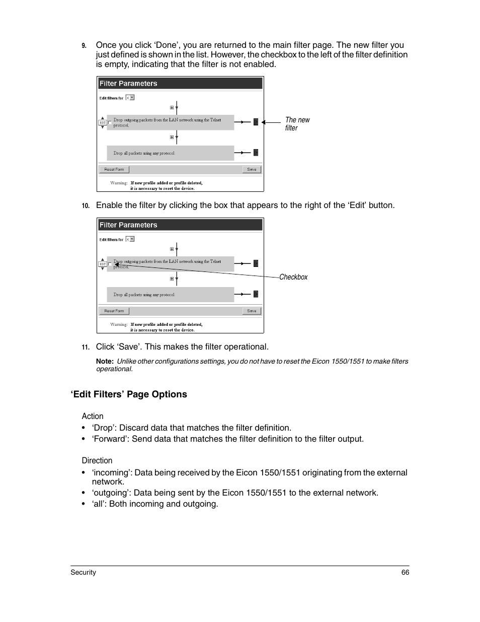Eicon Networks 1550 User Manual | Page 66 / 157