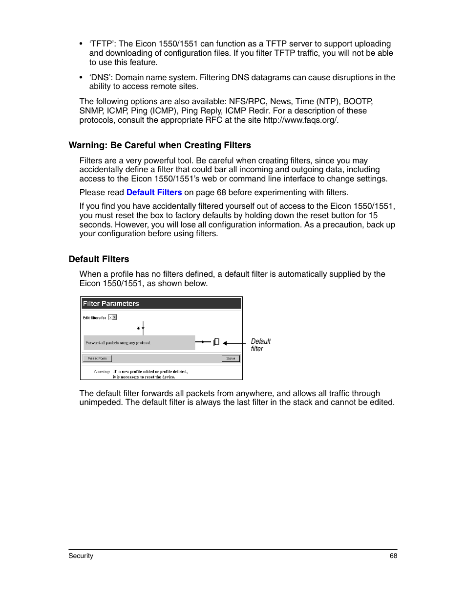 Eicon Networks 1550 User Manual | Page 68 / 157
