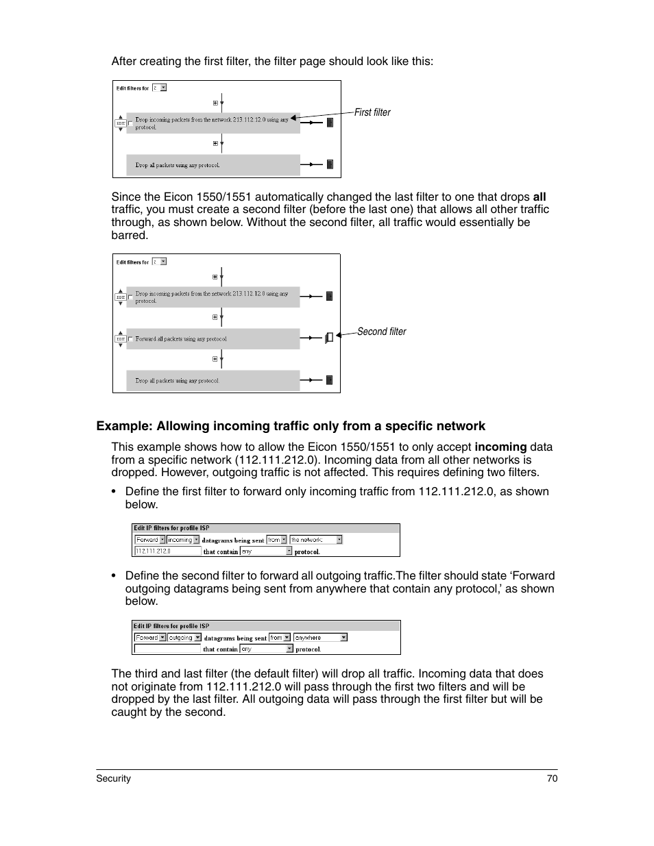 Example | Eicon Networks 1550 User Manual | Page 70 / 157