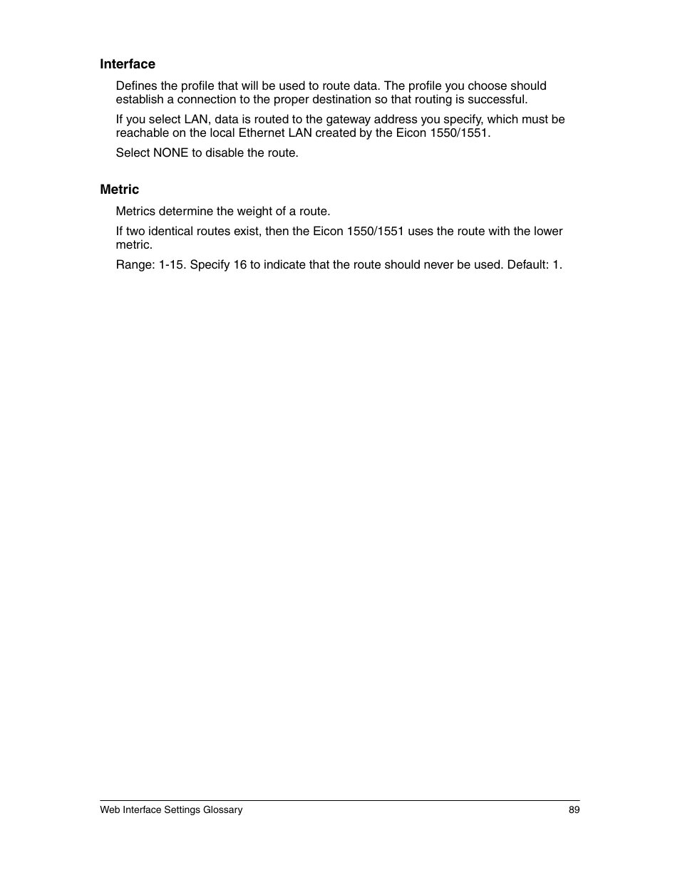 Eicon Networks 1550 User Manual | Page 89 / 157