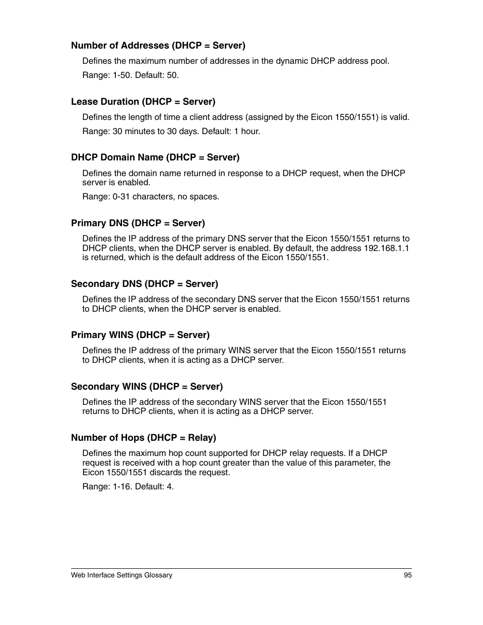 Eicon Networks 1550 User Manual | Page 95 / 157