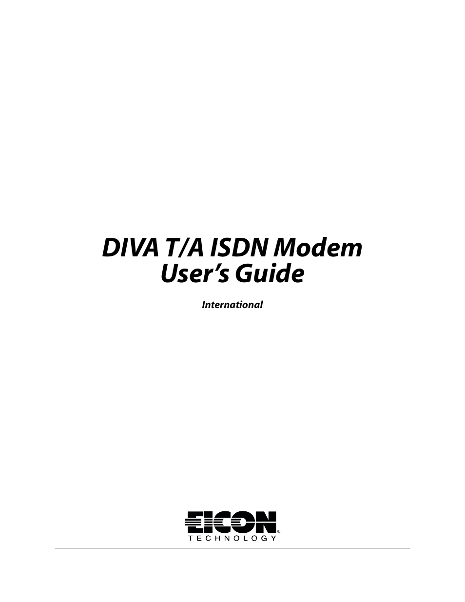 Eicon Networks DIVA T/A ISDN User Manual | 146 pages
