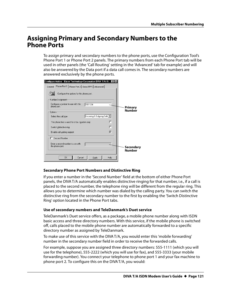 Eicon Networks DIVA T/A ISDN User Manual | Page 121 / 146