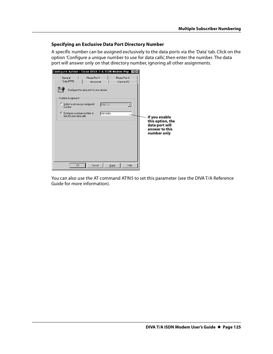 Eicon Networks DIVA T/A ISDN User Manual | Page 125 / 146