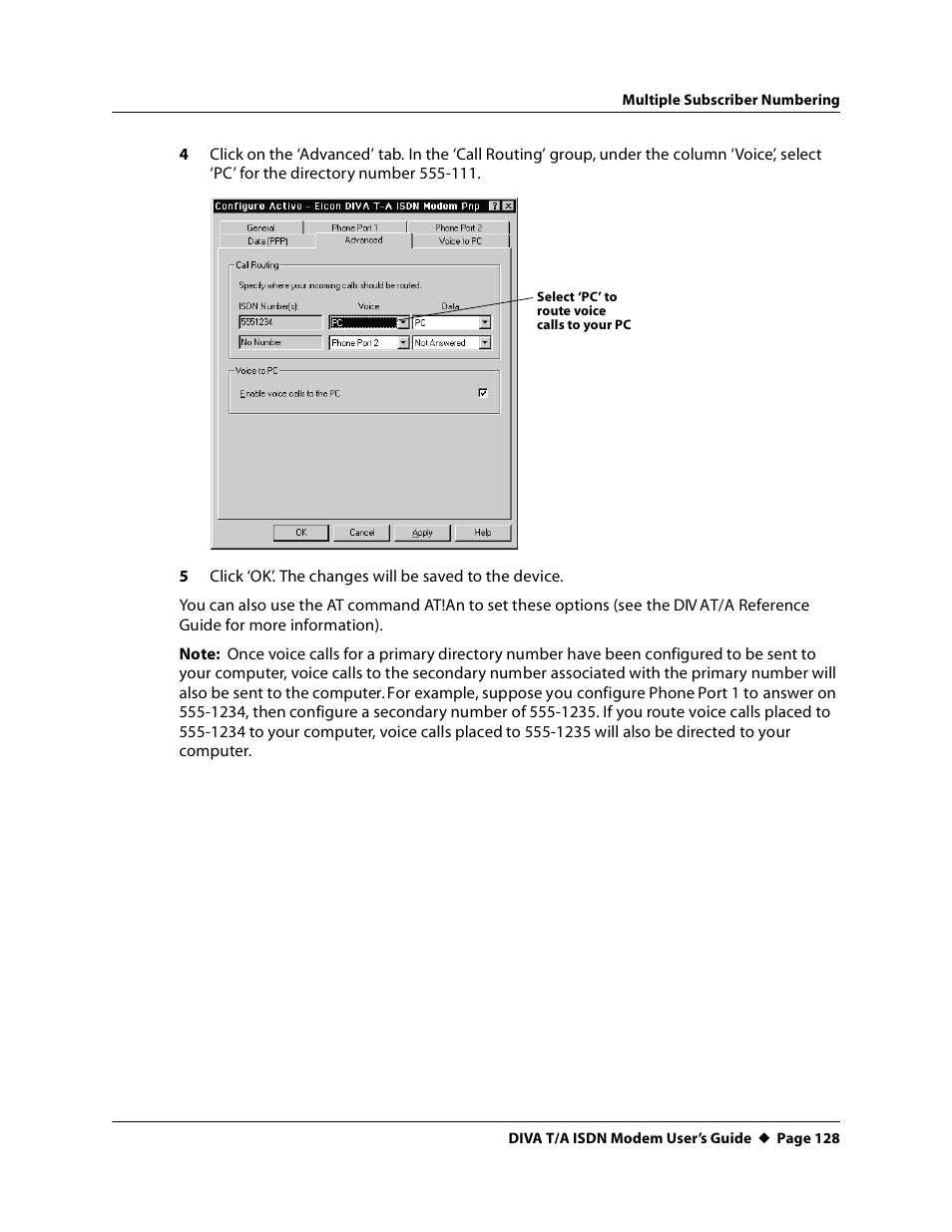 Eicon Networks DIVA T/A ISDN User Manual | Page 128 / 146