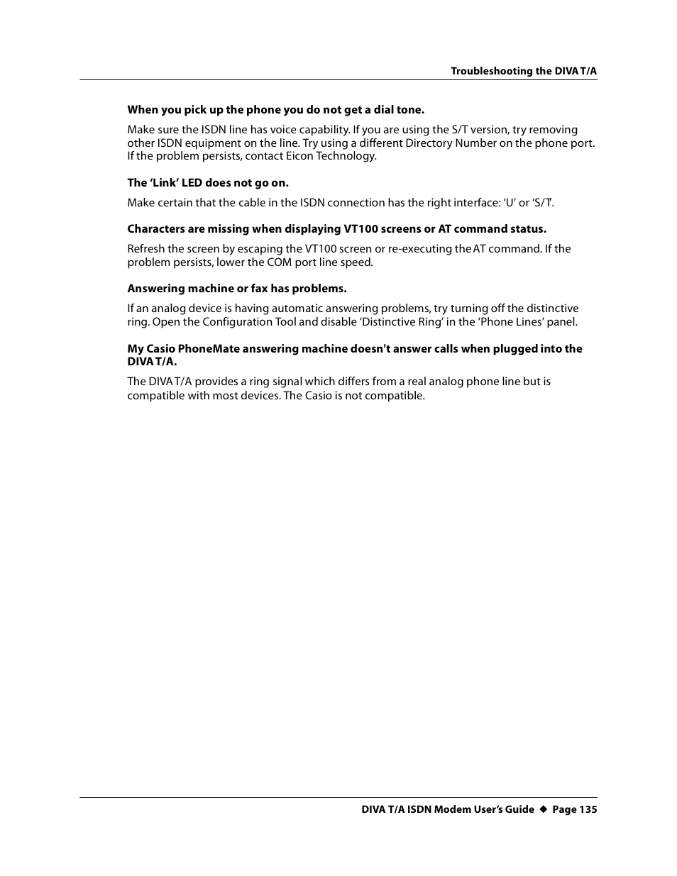 Eicon Networks DIVA T/A ISDN User Manual | Page 135 / 146