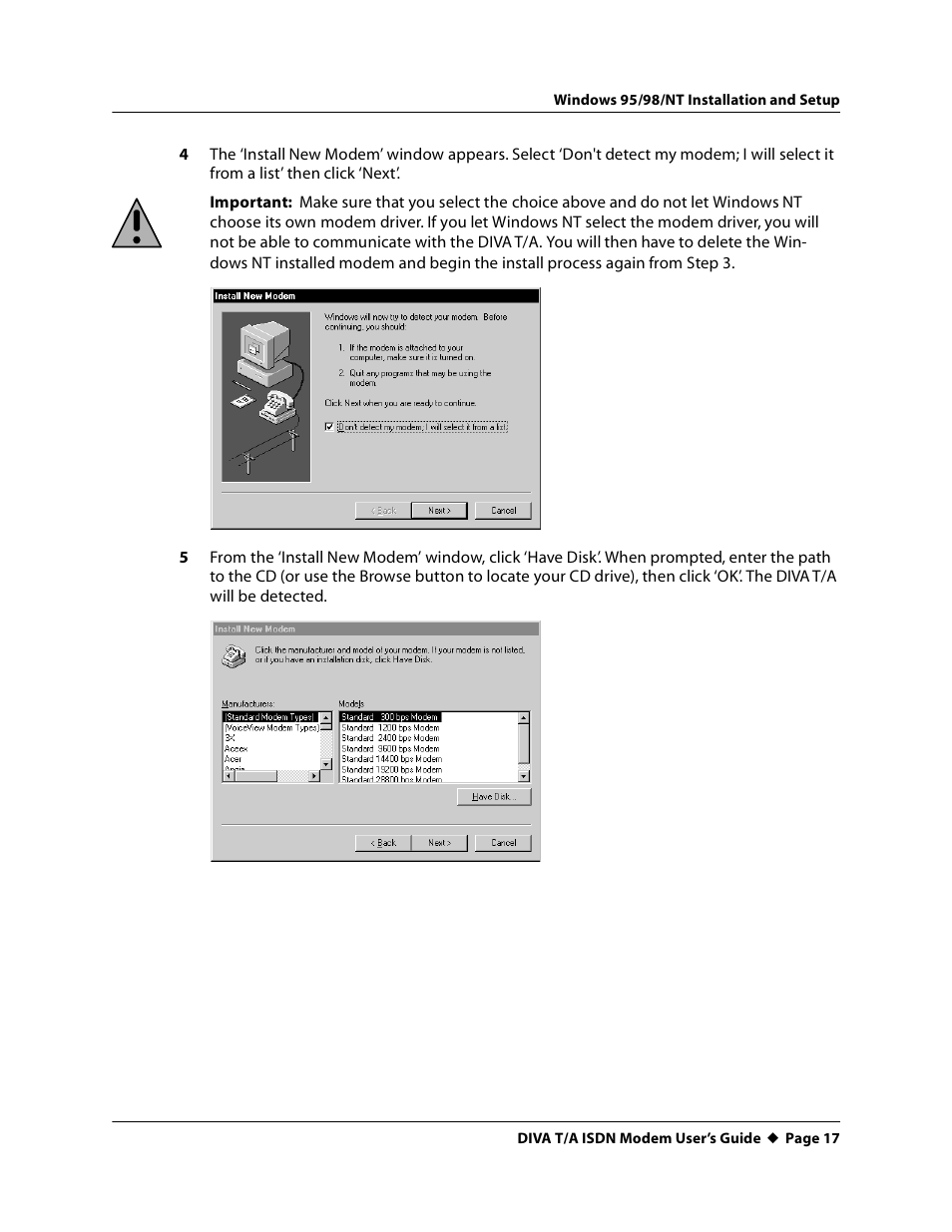 Eicon Networks DIVA T/A ISDN User Manual | Page 17 / 146