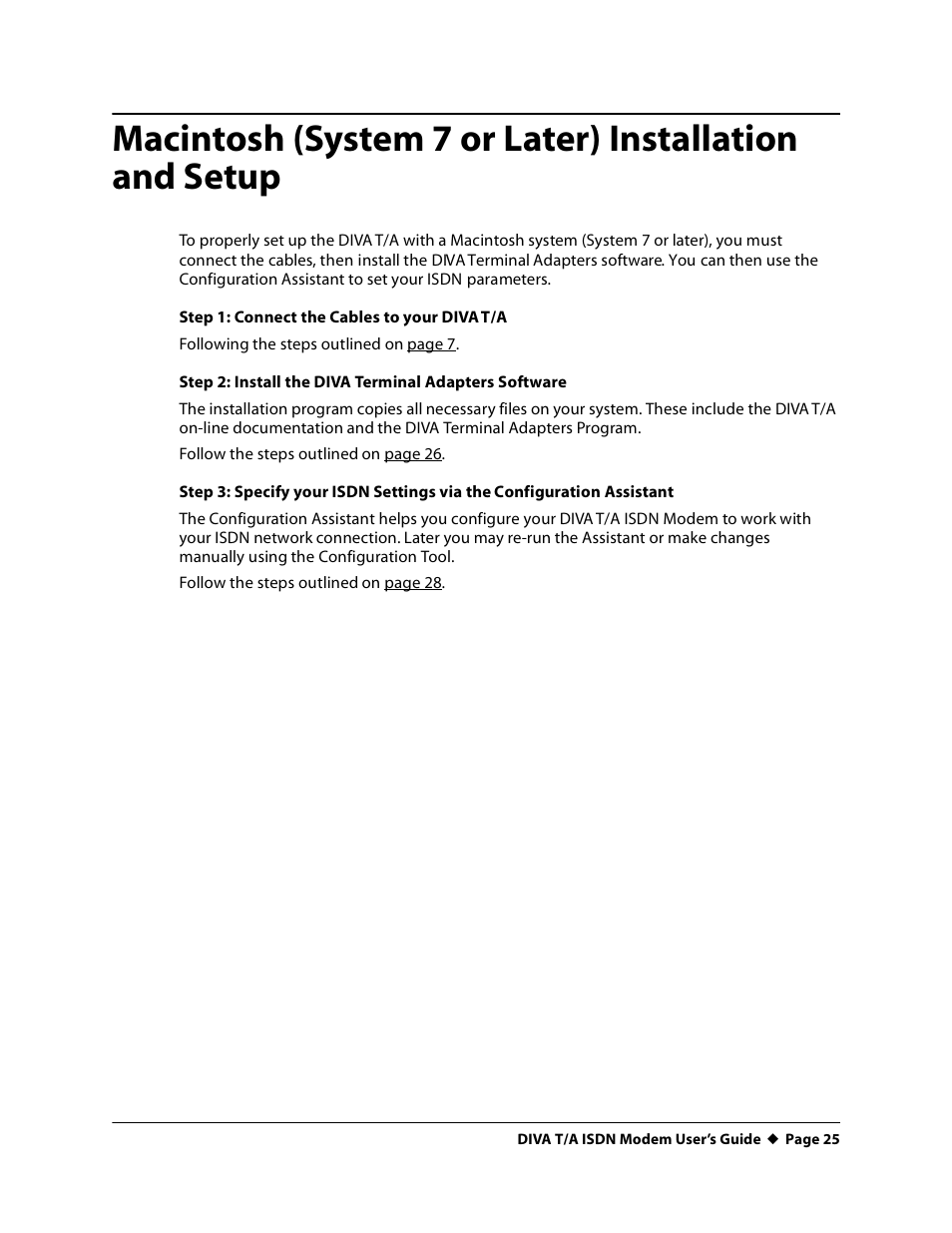Eicon Networks DIVA T/A ISDN User Manual | Page 25 / 146