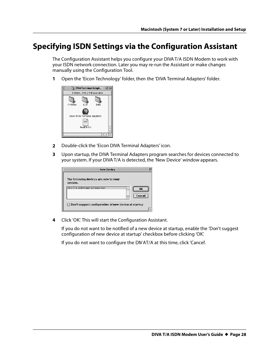 Eicon Networks DIVA T/A ISDN User Manual | Page 28 / 146