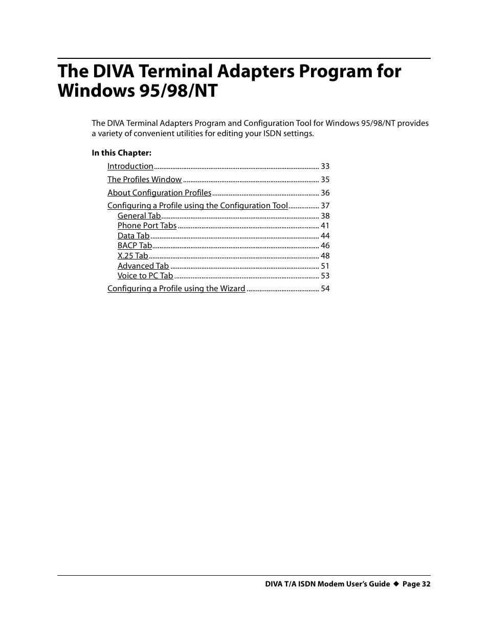 Eicon Networks DIVA T/A ISDN User Manual | Page 32 / 146