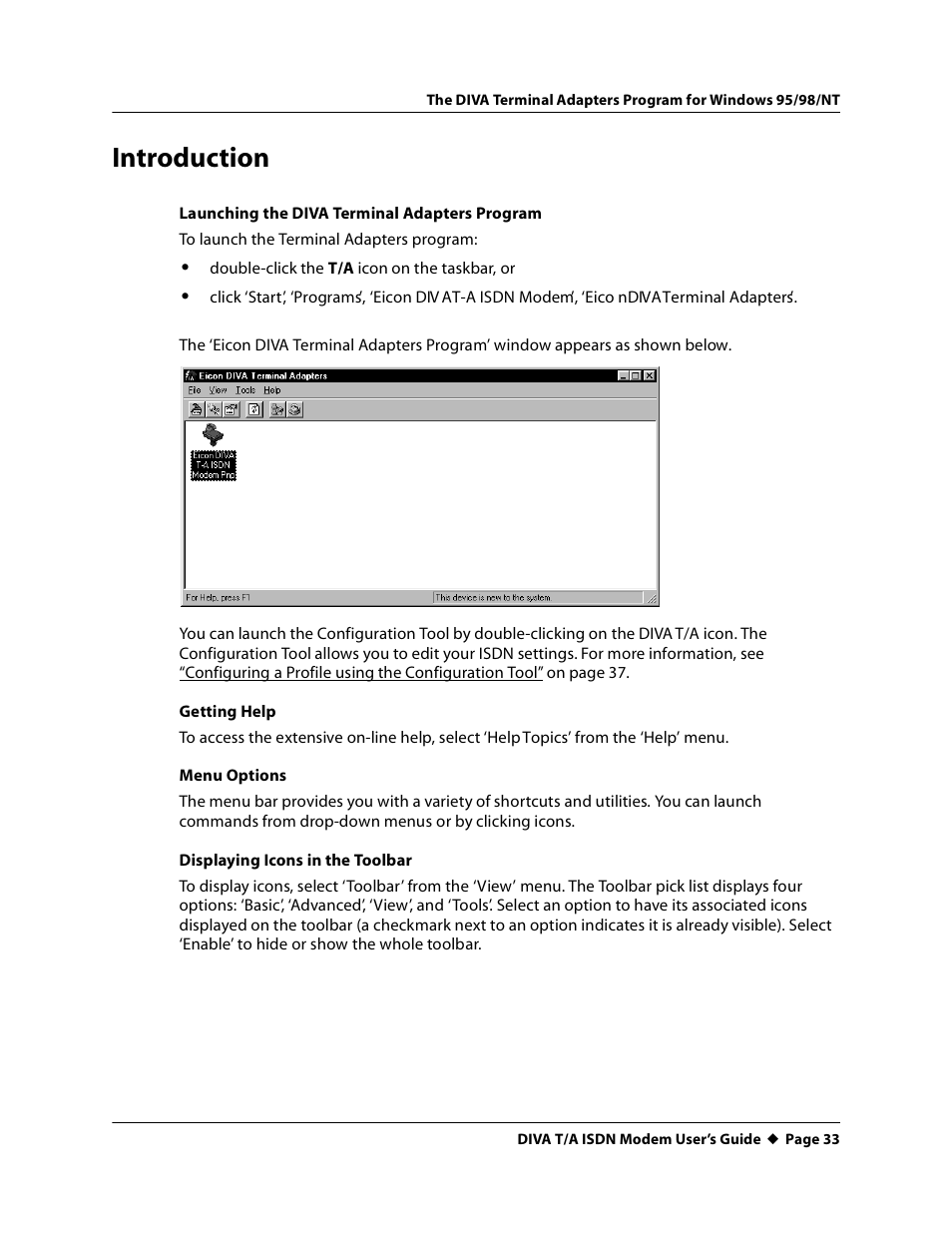 Introduction | Eicon Networks DIVA T/A ISDN User Manual | Page 33 / 146