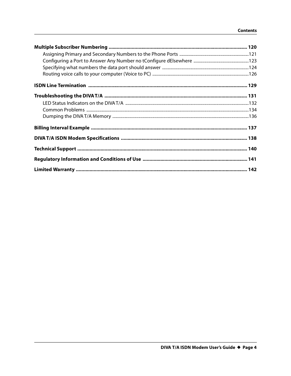 Eicon Networks DIVA T/A ISDN User Manual | Page 4 / 146