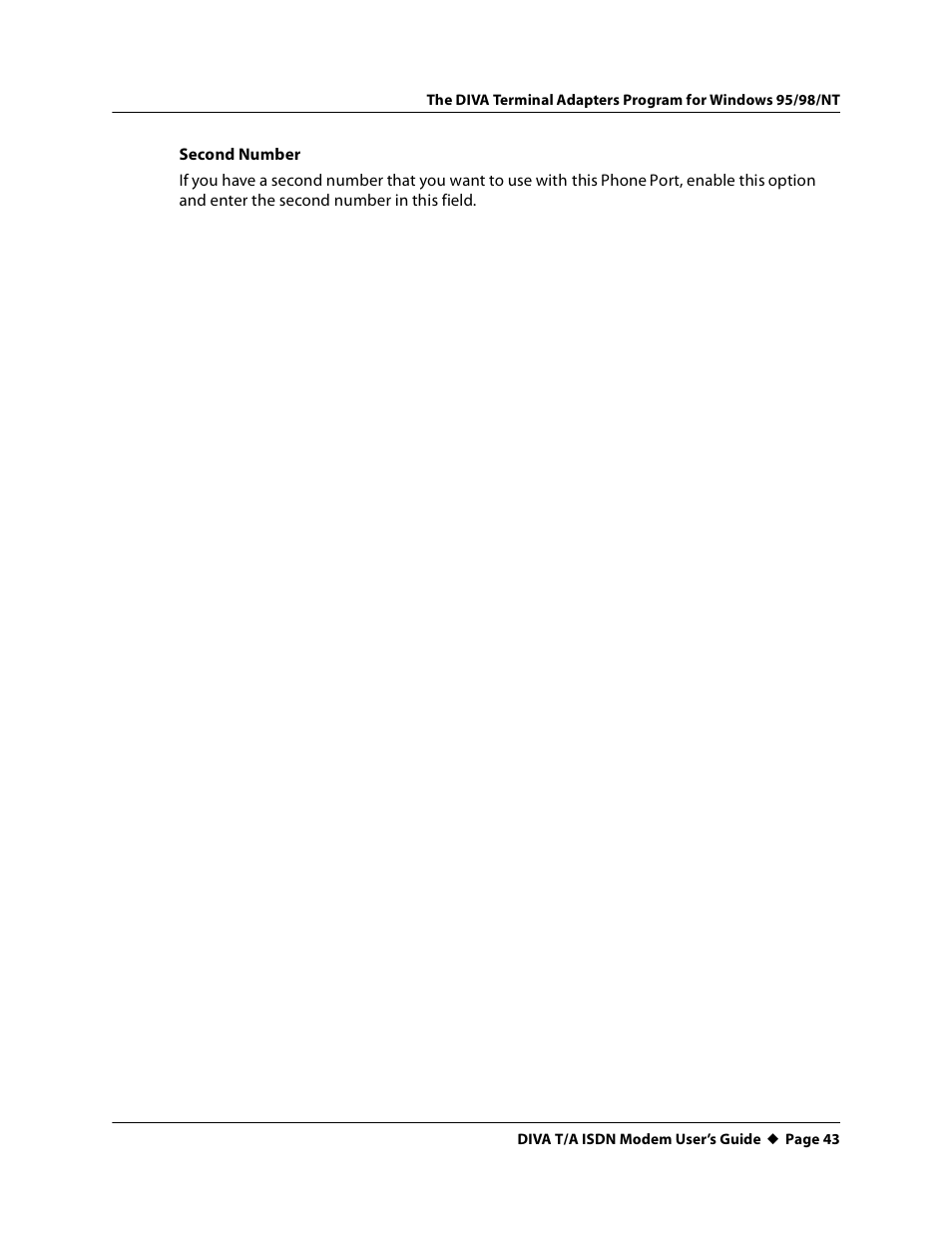 Eicon Networks DIVA T/A ISDN User Manual | Page 43 / 146