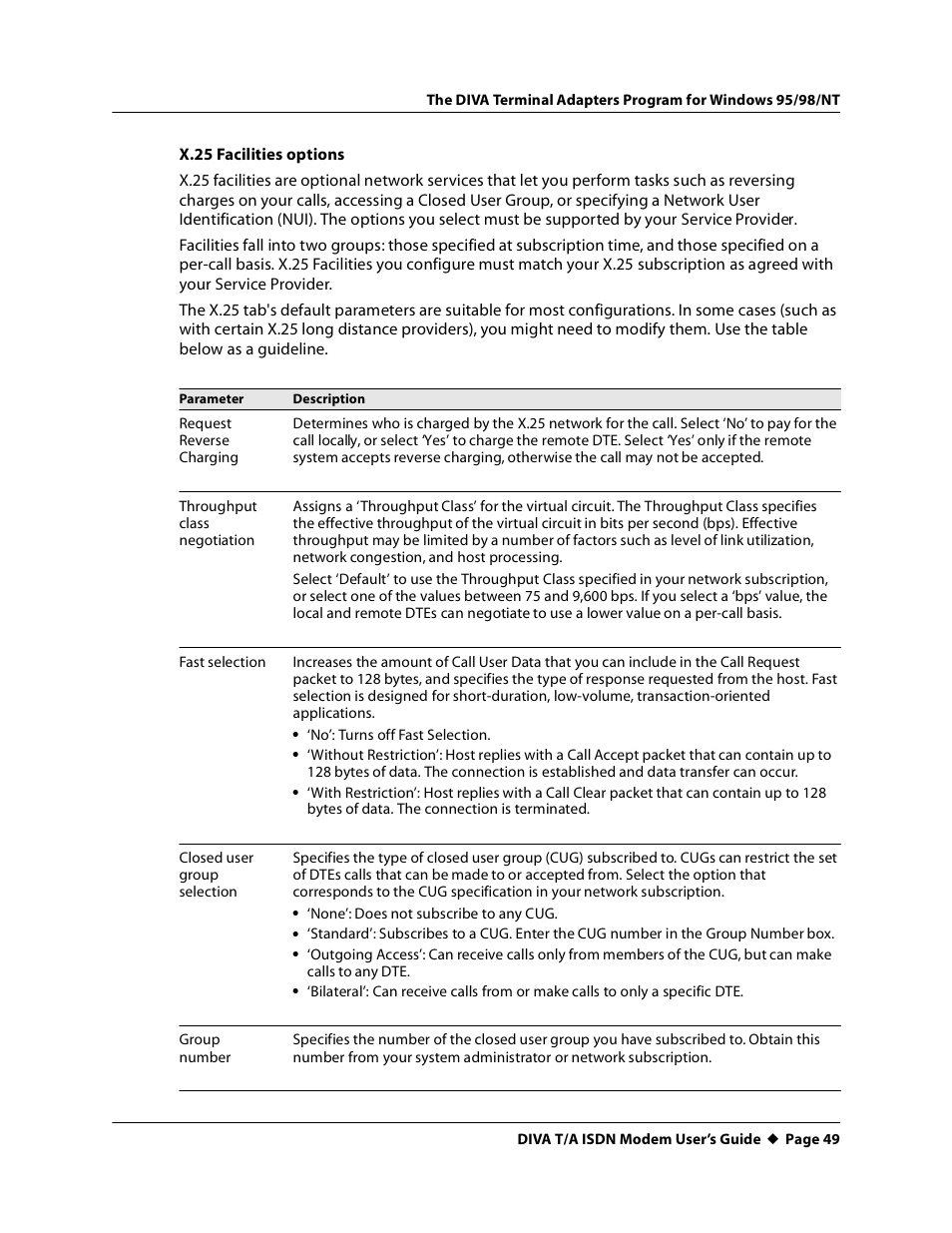 Eicon Networks DIVA T/A ISDN User Manual | Page 49 / 146