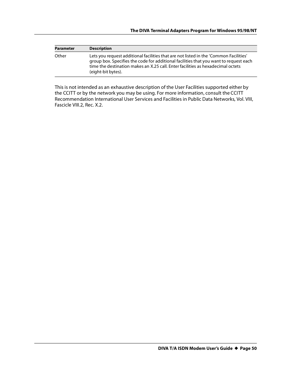 Eicon Networks DIVA T/A ISDN User Manual | Page 50 / 146