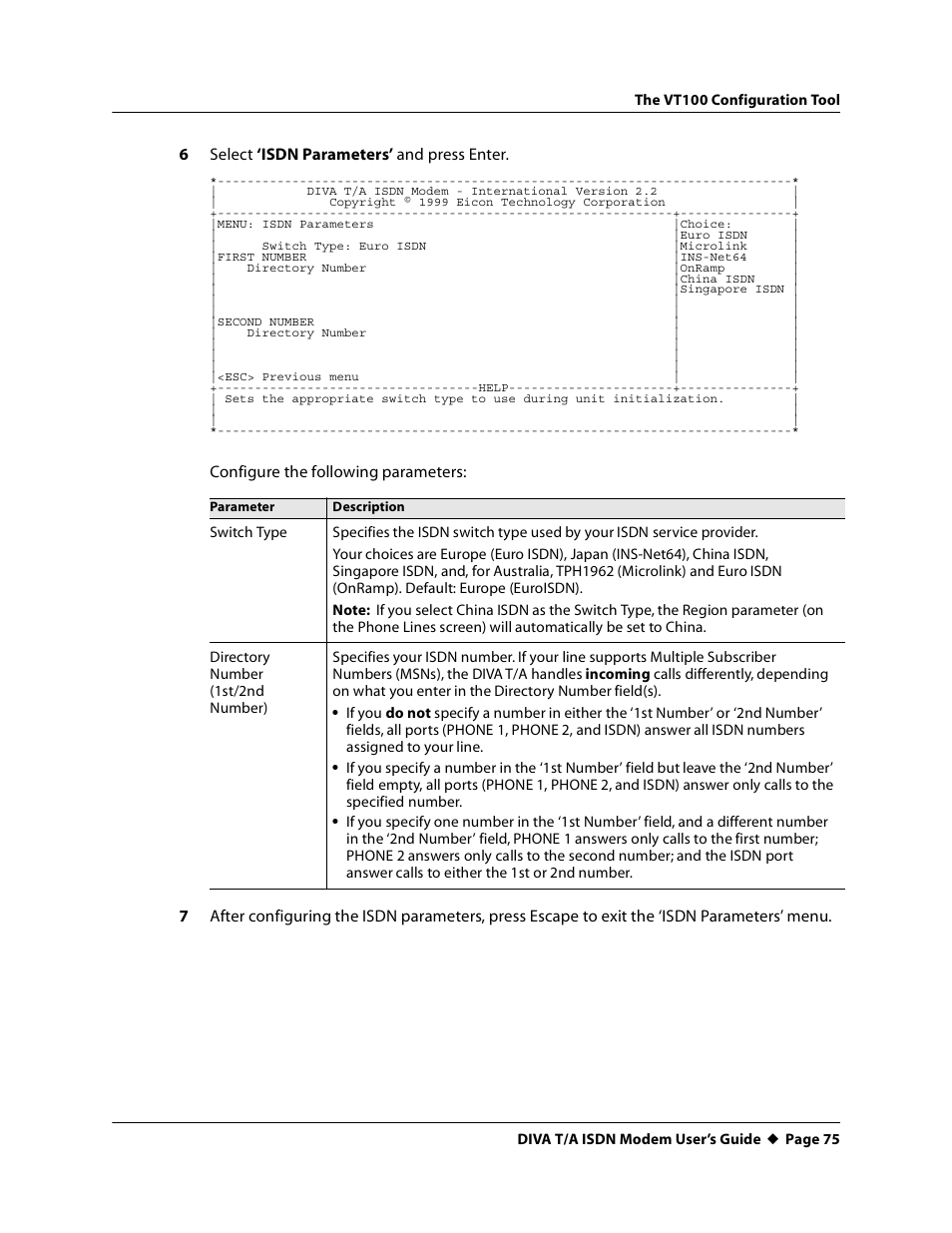 Eicon Networks DIVA T/A ISDN User Manual | Page 75 / 146