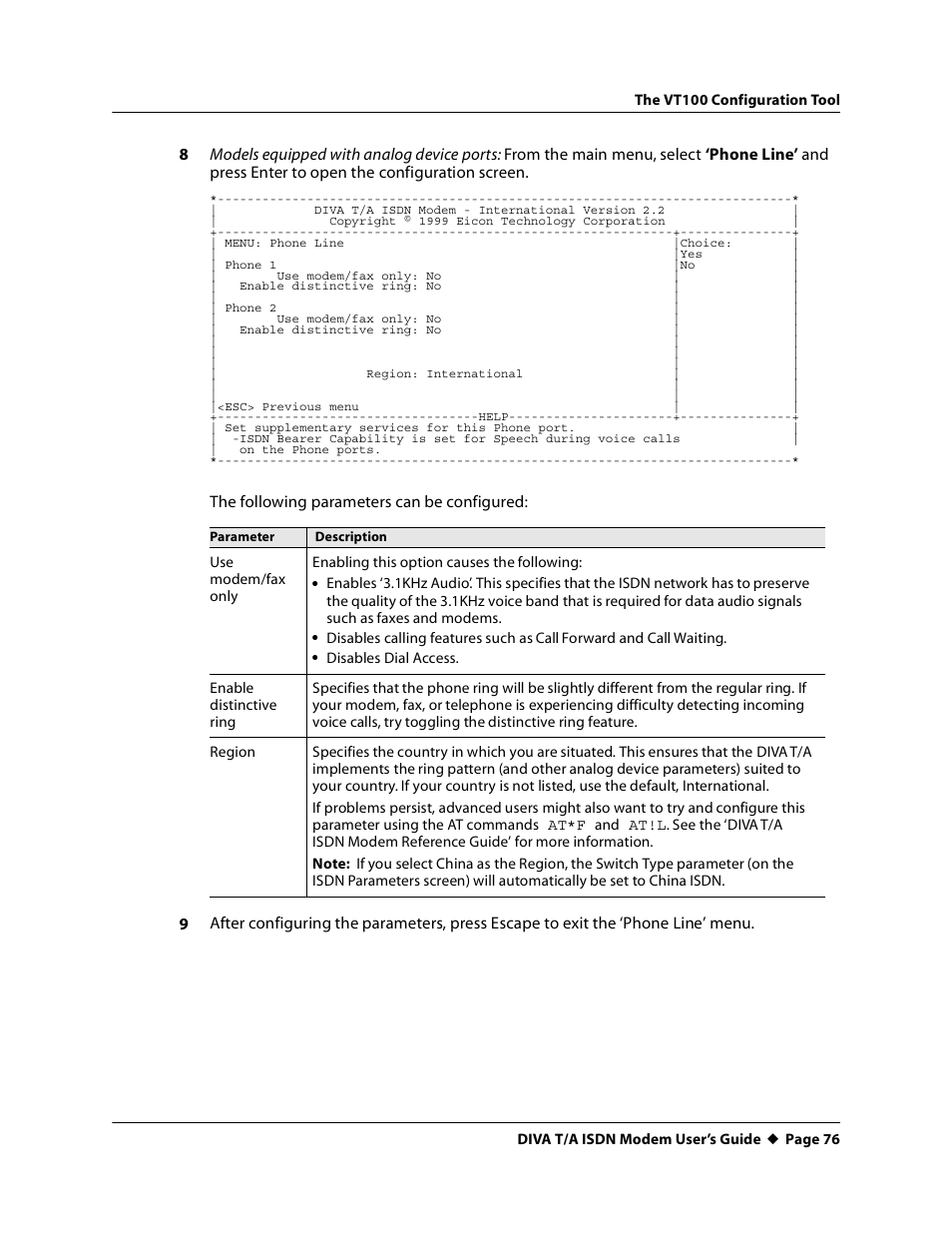Eicon Networks DIVA T/A ISDN User Manual | Page 76 / 146