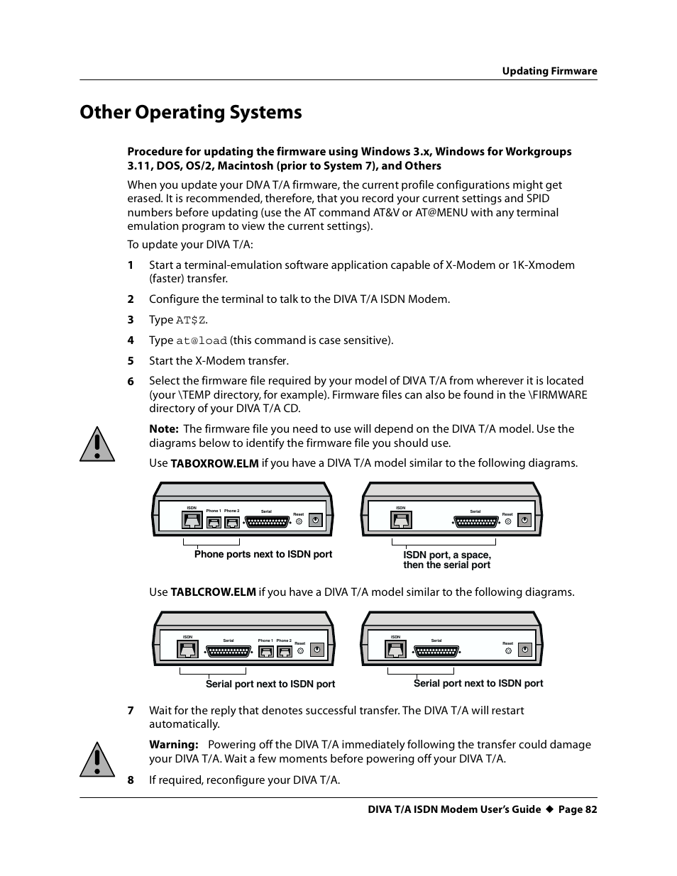 Other operating systems | Eicon Networks DIVA T/A ISDN User Manual | Page 82 / 146