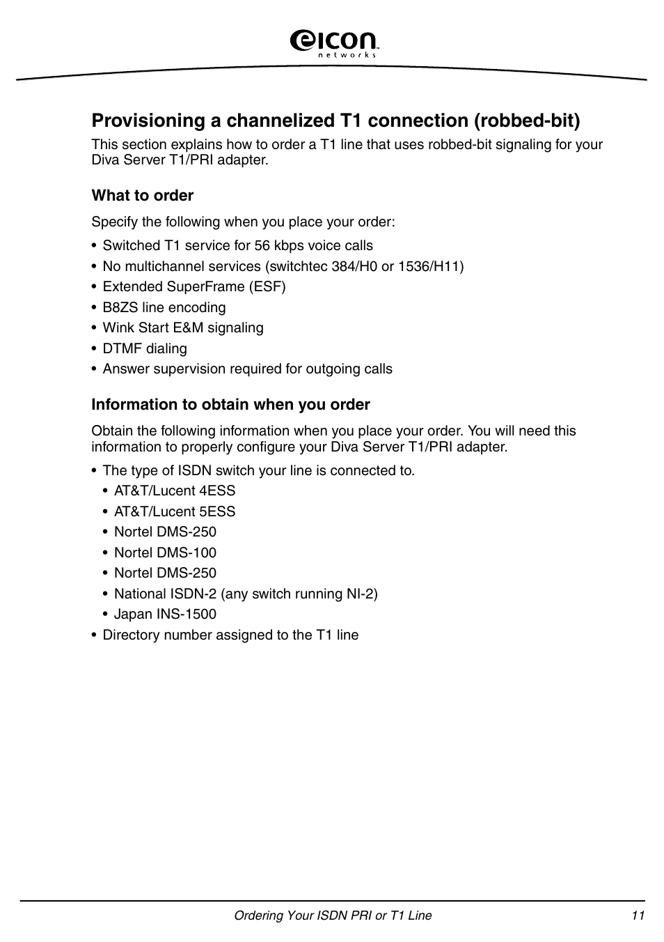 Eicon Networks Diva Server Adapters User Manual | Page 11 / 24