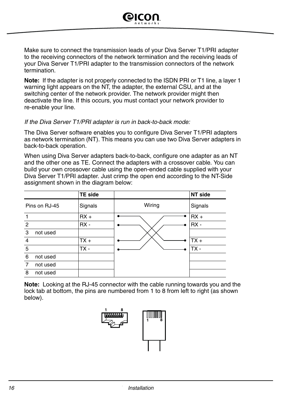 Eicon Networks Diva Server Adapters User Manual | Page 16 / 24