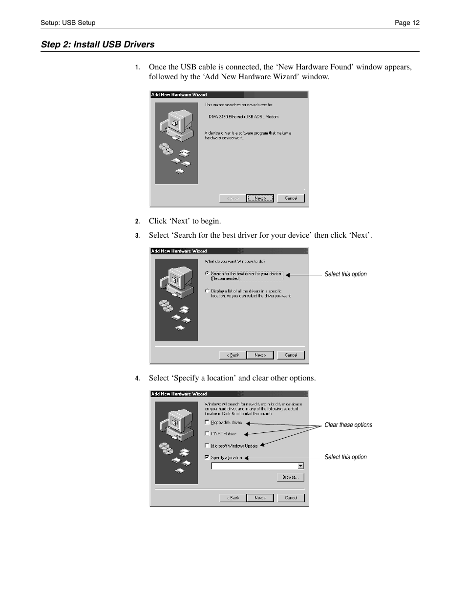 Step 2: install usb drivers | Eicon Networks Diva 2430 User Manual | Page 12 / 68