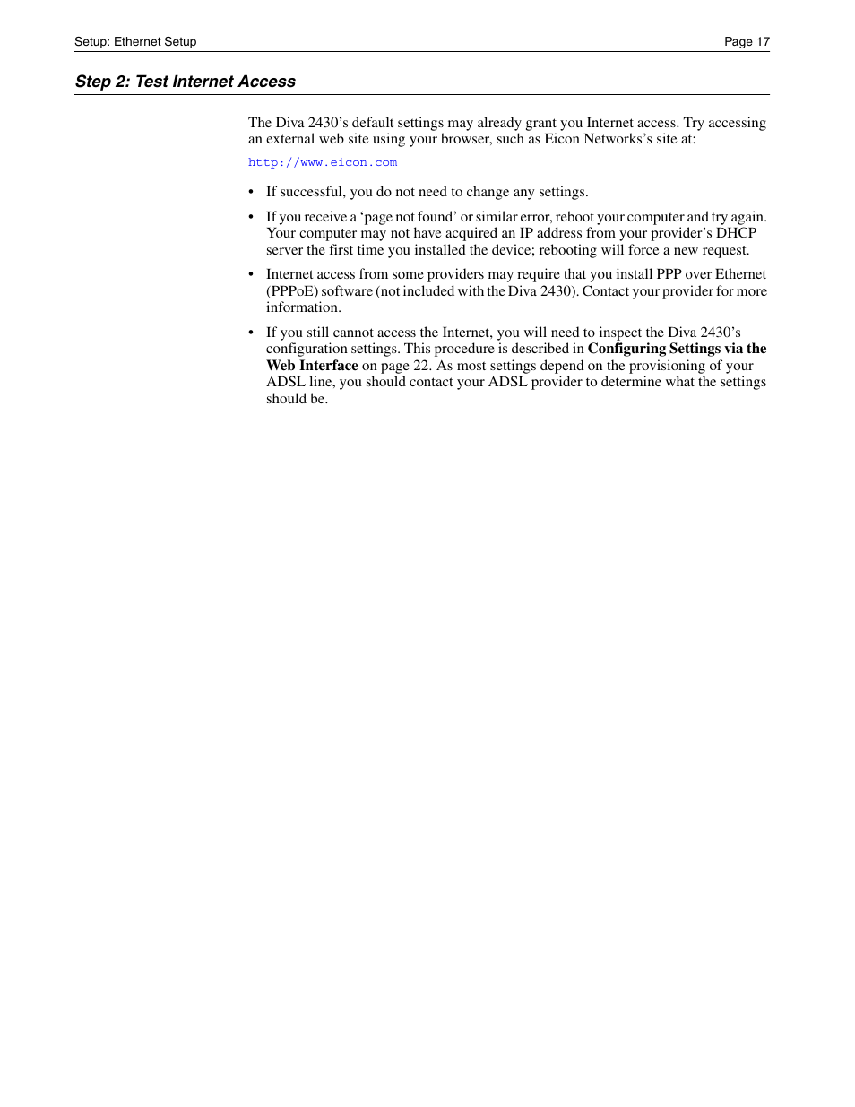 Eicon Networks Diva 2430 User Manual | Page 17 / 68