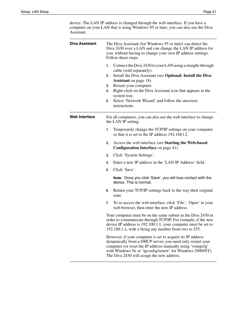 Eicon Networks Diva 2430 User Manual | Page 21 / 68