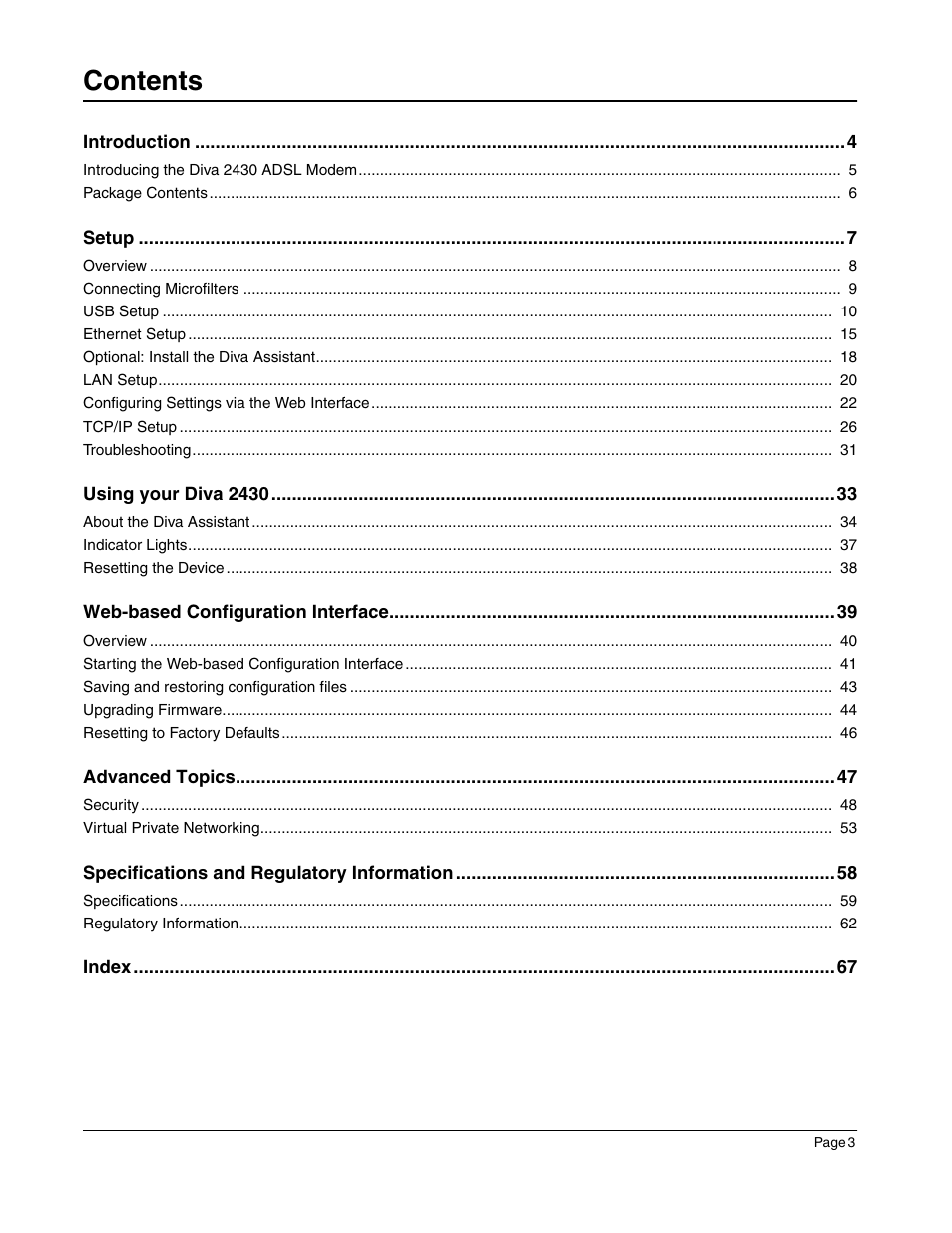 Eicon Networks Diva 2430 User Manual | Page 3 / 68