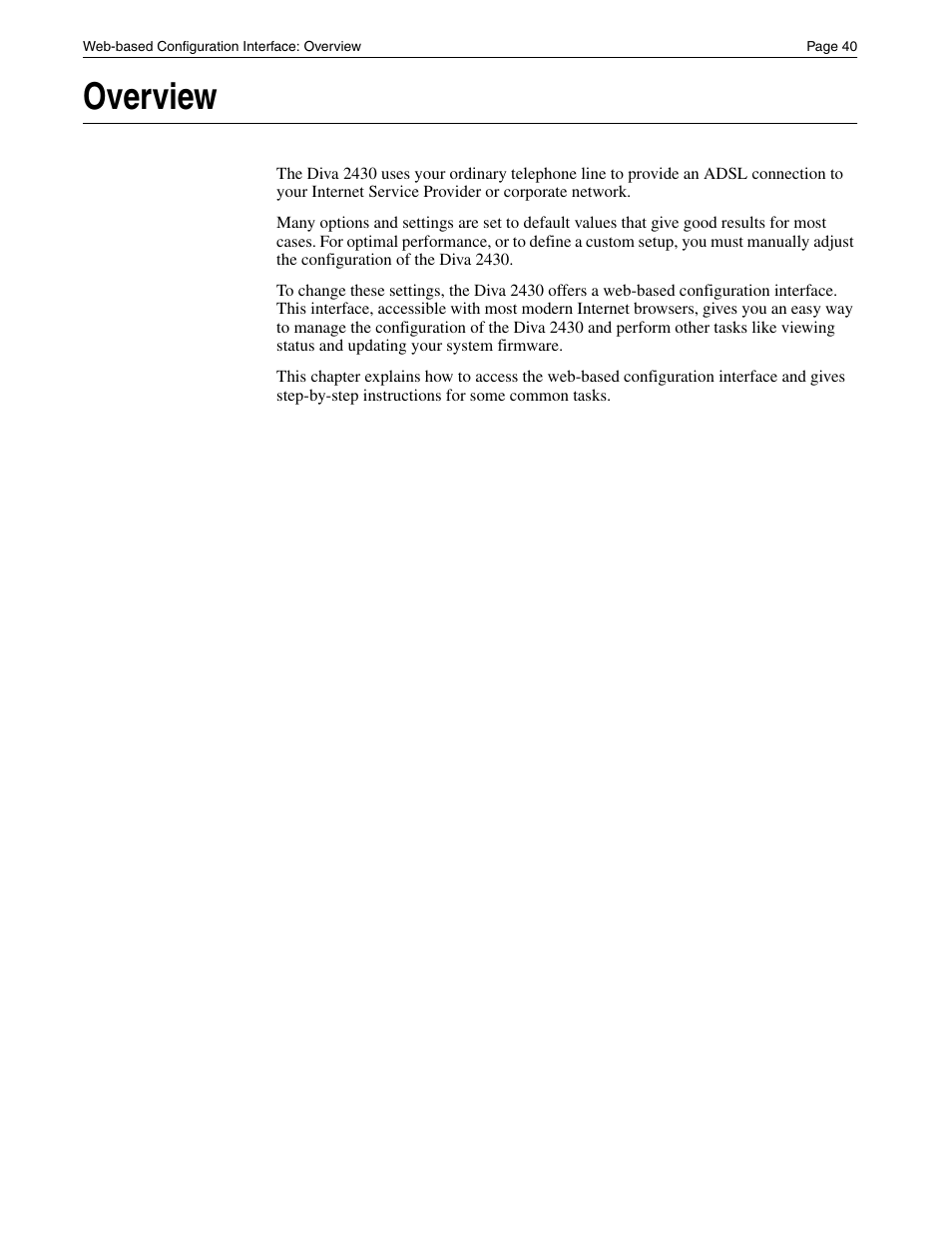 Overview | Eicon Networks Diva 2430 User Manual | Page 40 / 68