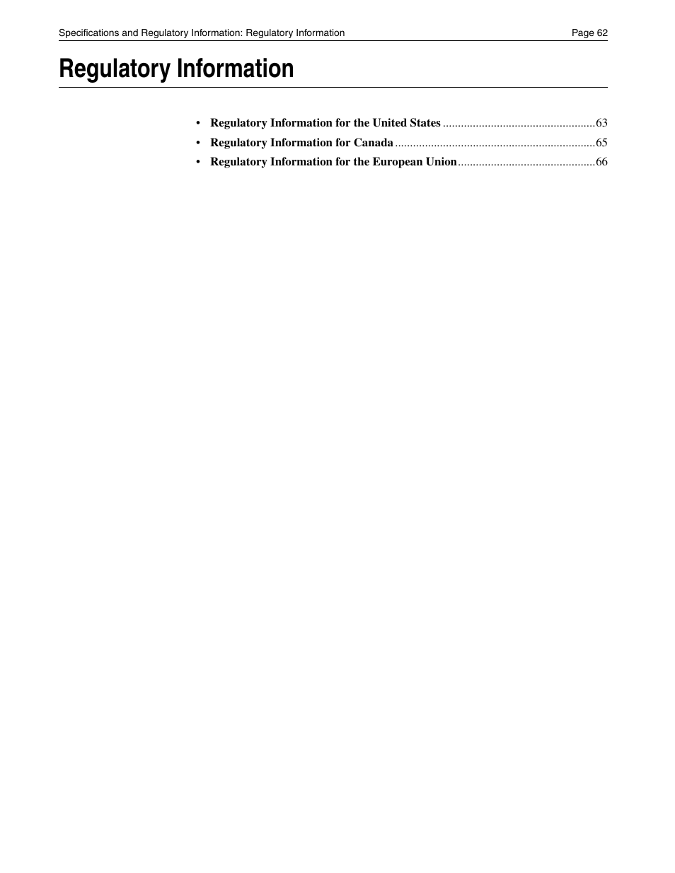 Regulatory information | Eicon Networks Diva 2430 User Manual | Page 62 / 68