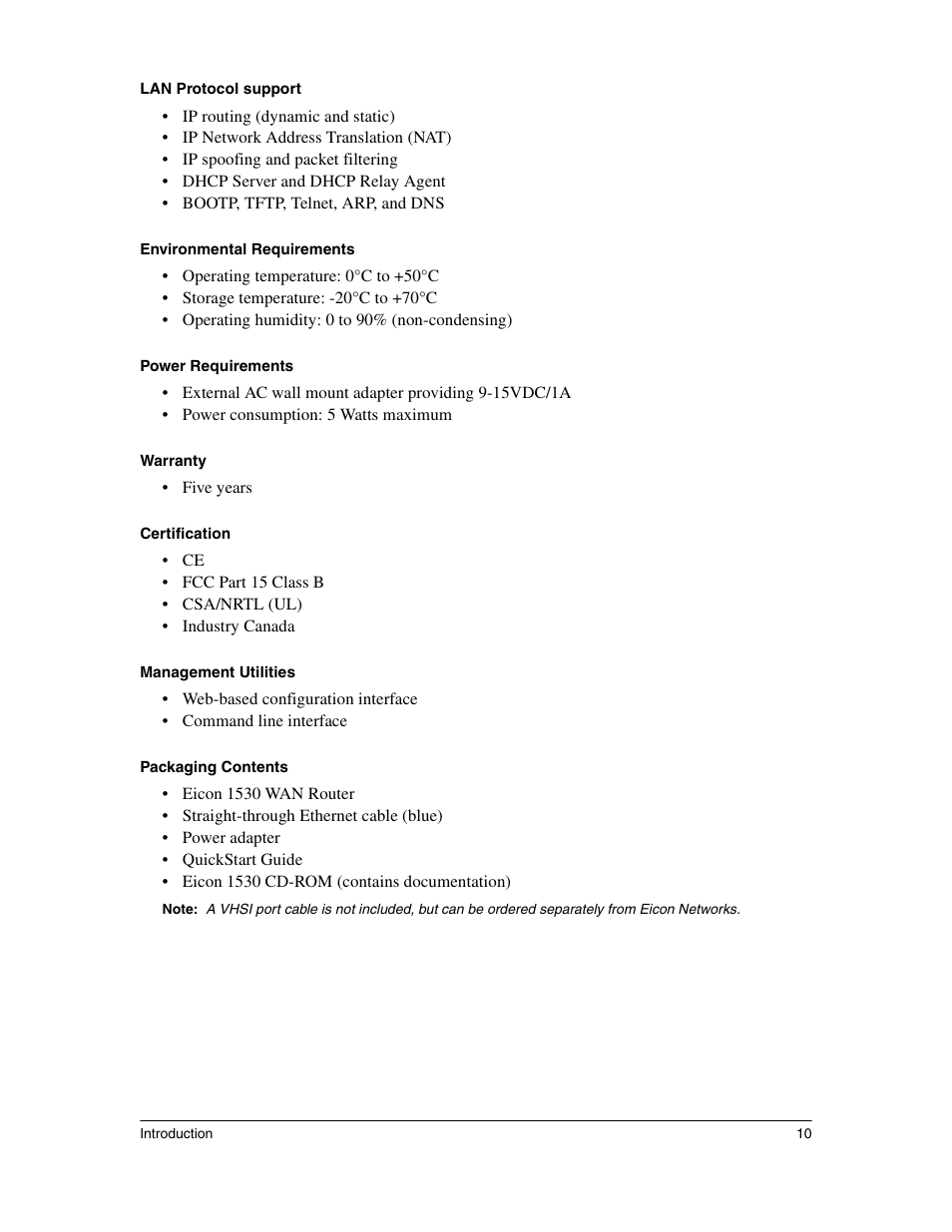Eicon Networks 1530 User Manual | Page 10 / 162