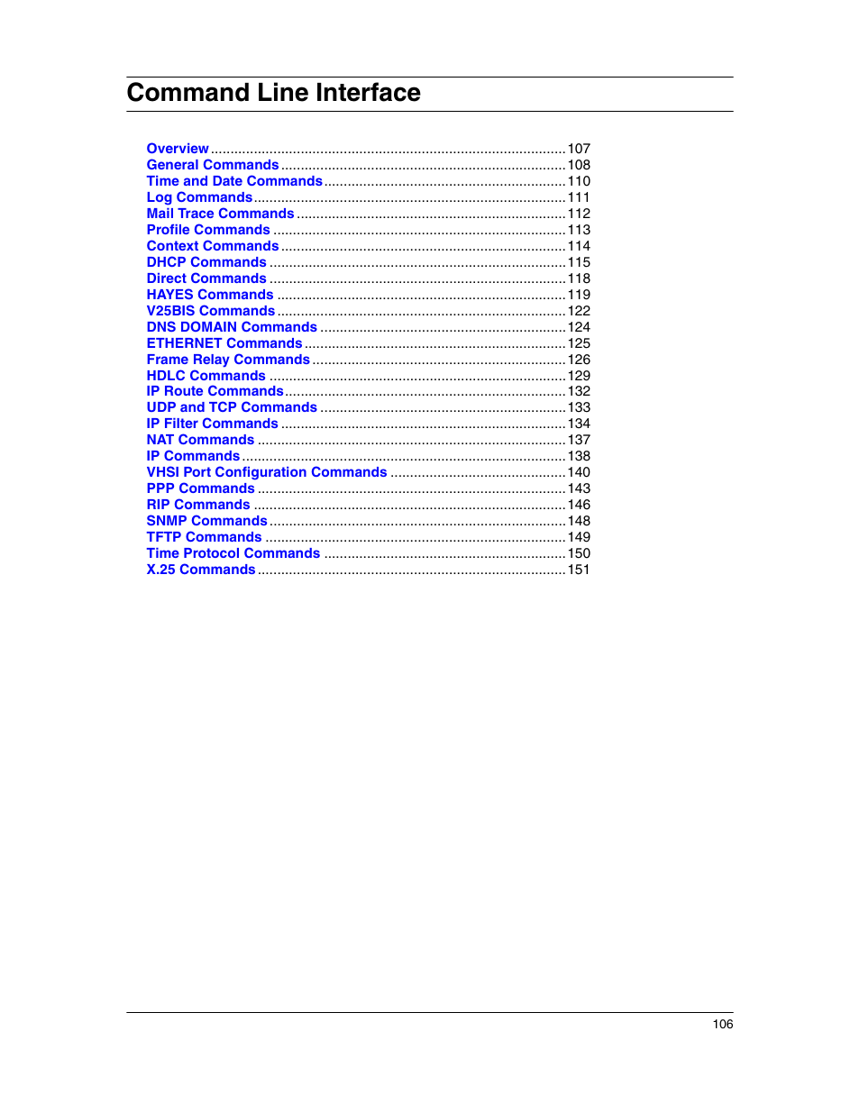 Command line interface | Eicon Networks 1530 User Manual | Page 106 / 162