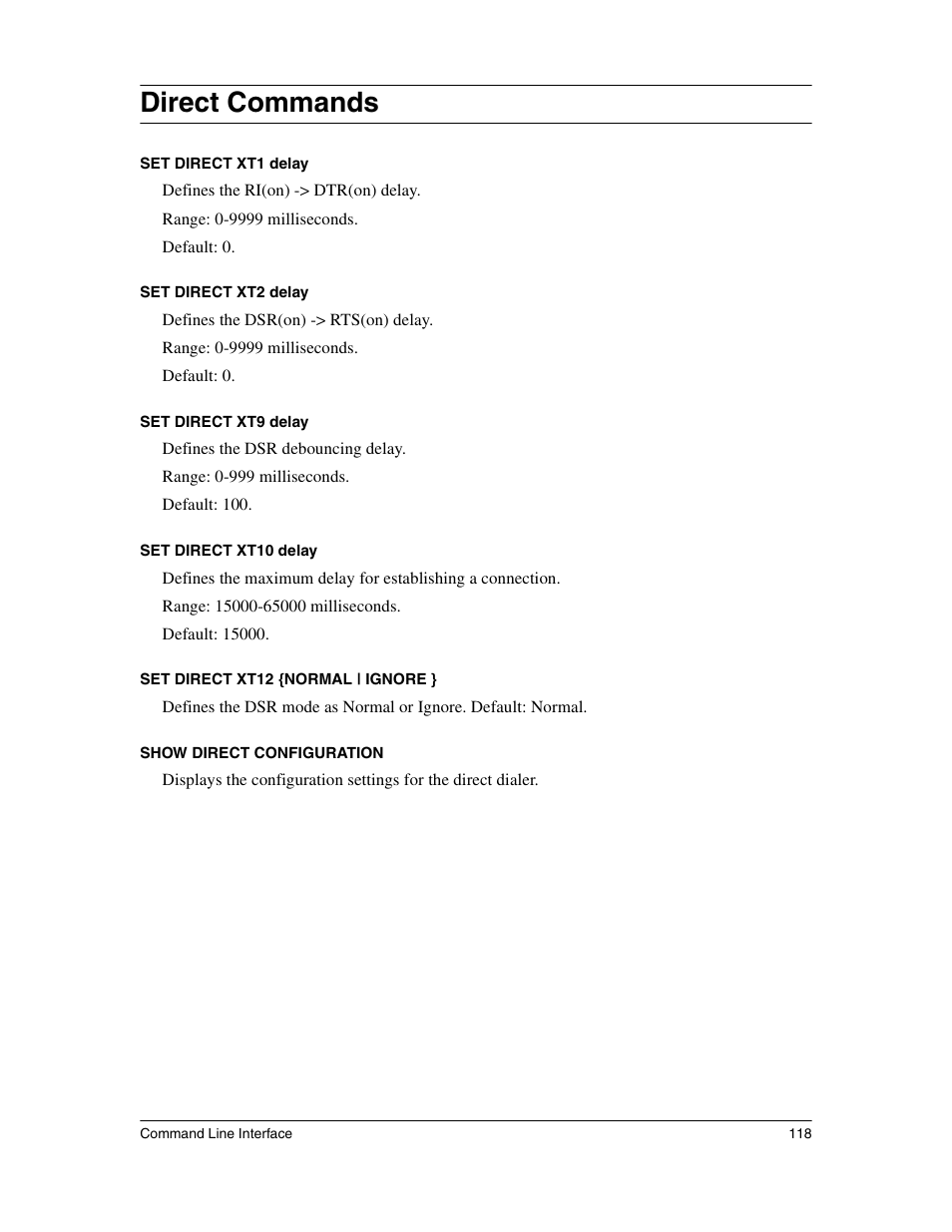 Direct commands | Eicon Networks 1530 User Manual | Page 118 / 162
