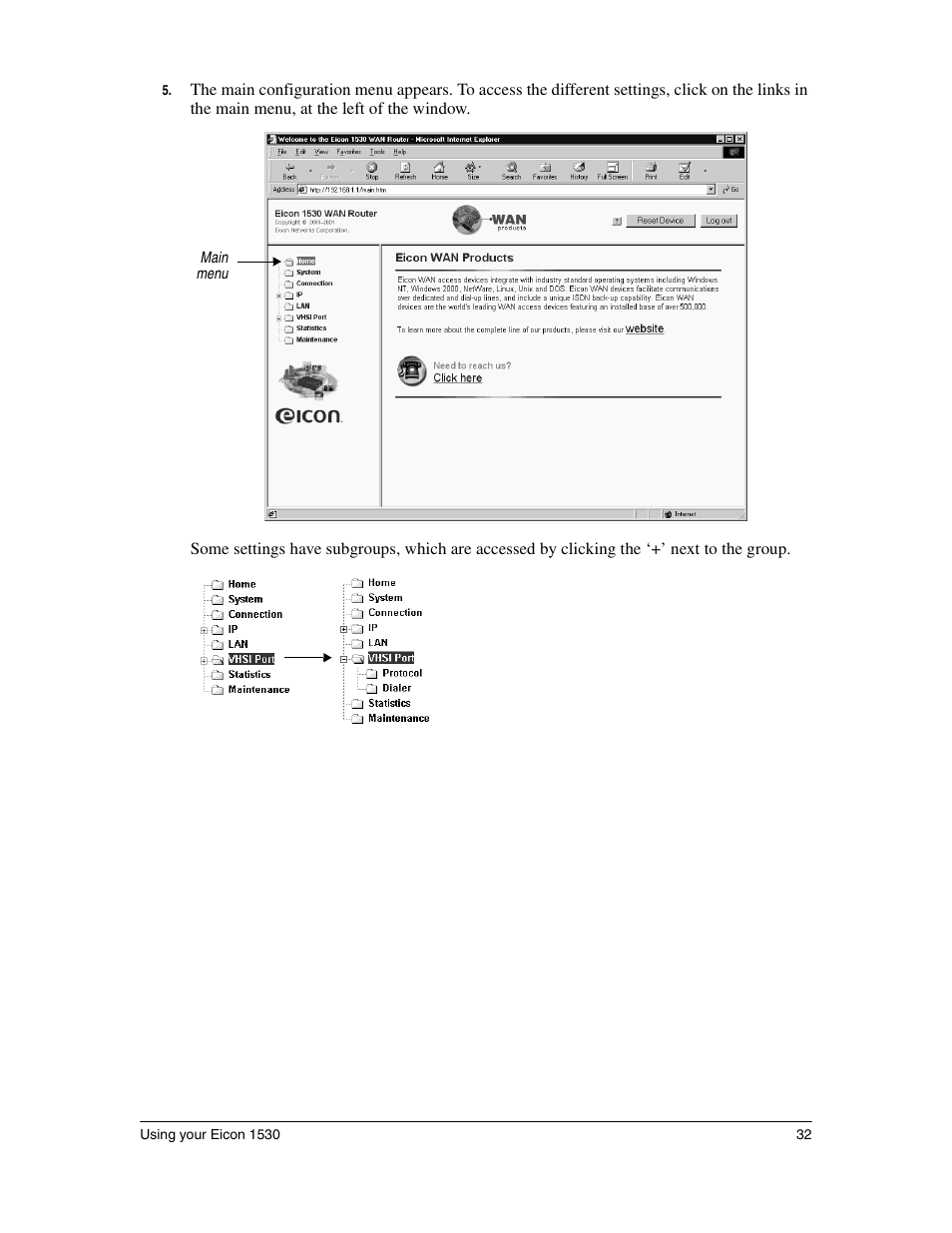 Eicon Networks 1530 User Manual | Page 32 / 162