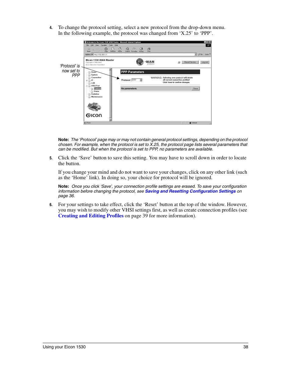 Eicon Networks 1530 User Manual | Page 38 / 162