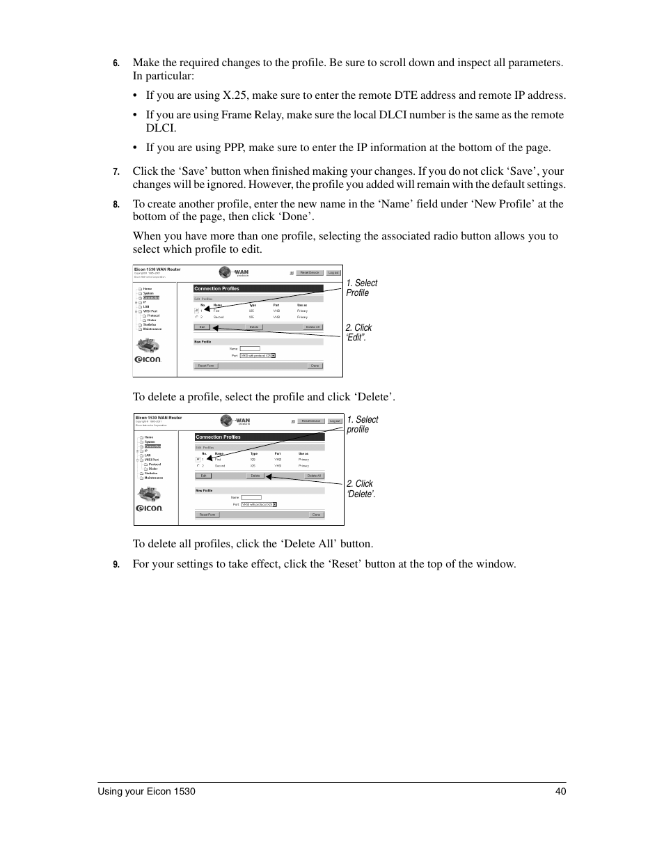 Eicon Networks 1530 User Manual | Page 40 / 162