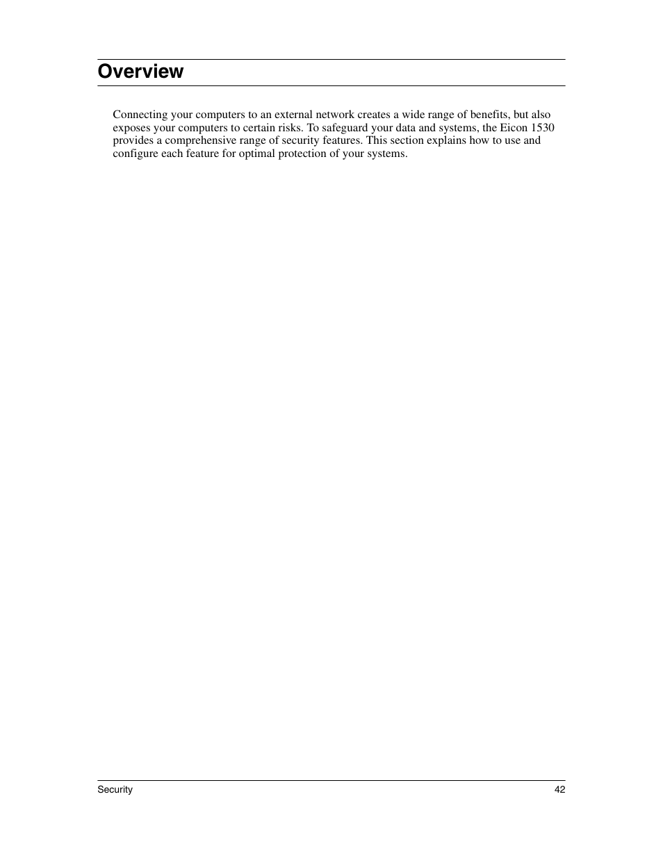 Overview | Eicon Networks 1530 User Manual | Page 42 / 162