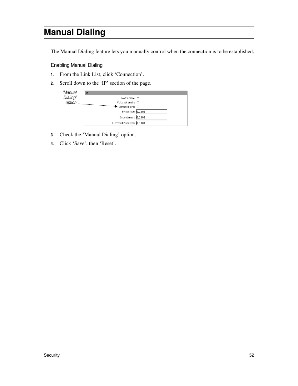 Manual dialing | Eicon Networks 1530 User Manual | Page 52 / 162
