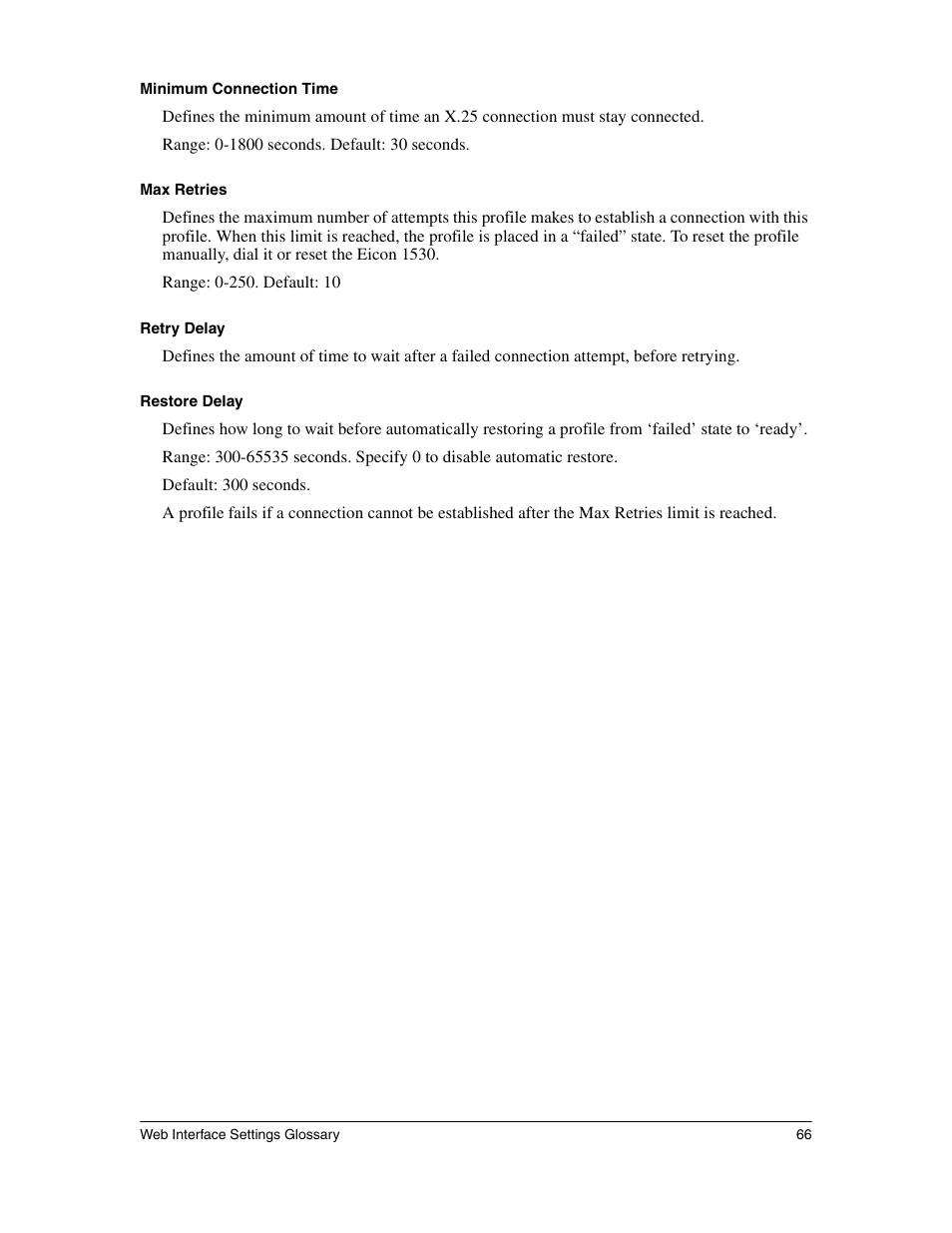 Eicon Networks 1530 User Manual | Page 66 / 162