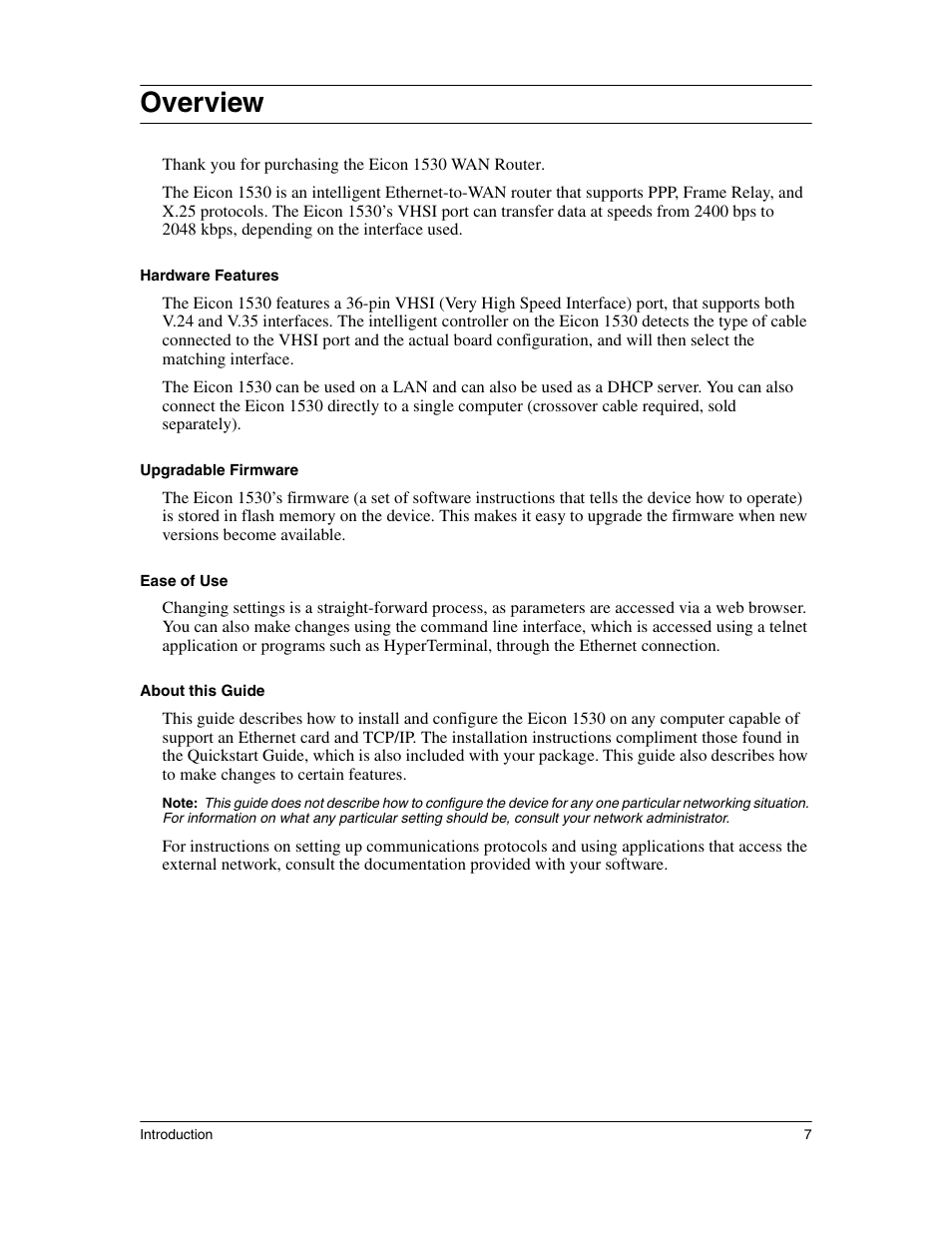 Overview | Eicon Networks 1530 User Manual | Page 7 / 162