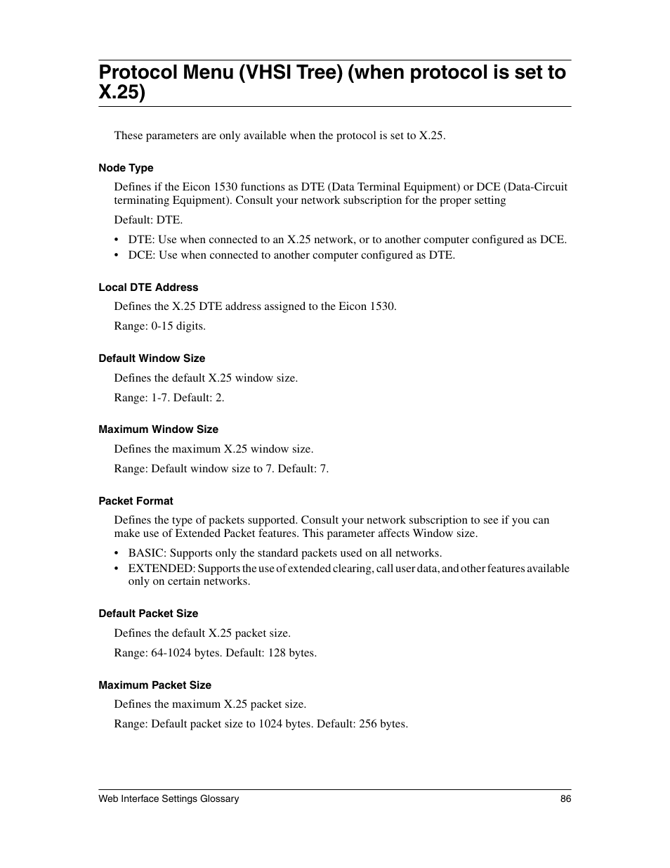 Eicon Networks 1530 User Manual | Page 86 / 162